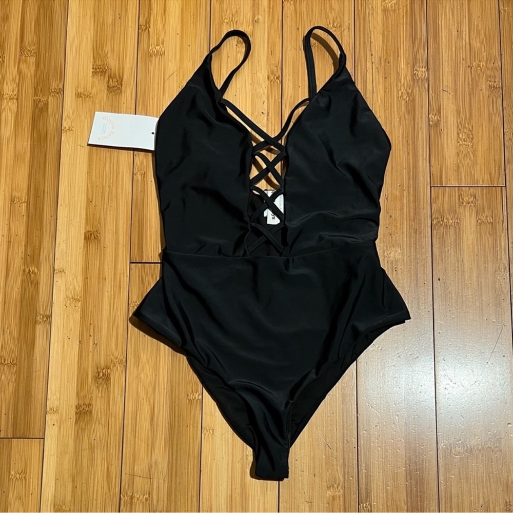 NWT Anthropologie x Dippin Daisy's Bliss One-Piece Swimsuit In Black Size XS - Picture 4 of 16